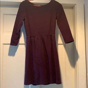 Loft maroon fit and flare dress
